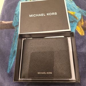 Michael Kors black men's wallet NEW